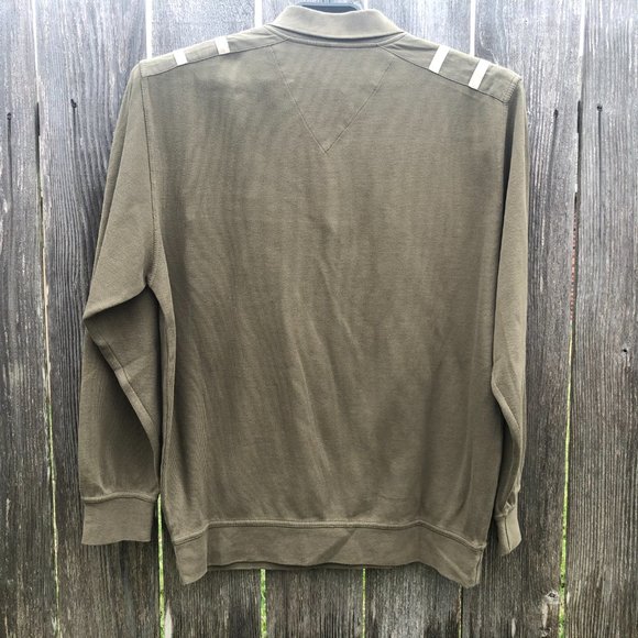 Werther Long Sleeve 1/4 Zip Shirt Top Olive Patch - Picture 5 of 6